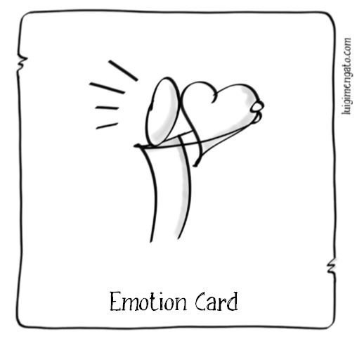 cartoon hugging a heart marketing on emotion